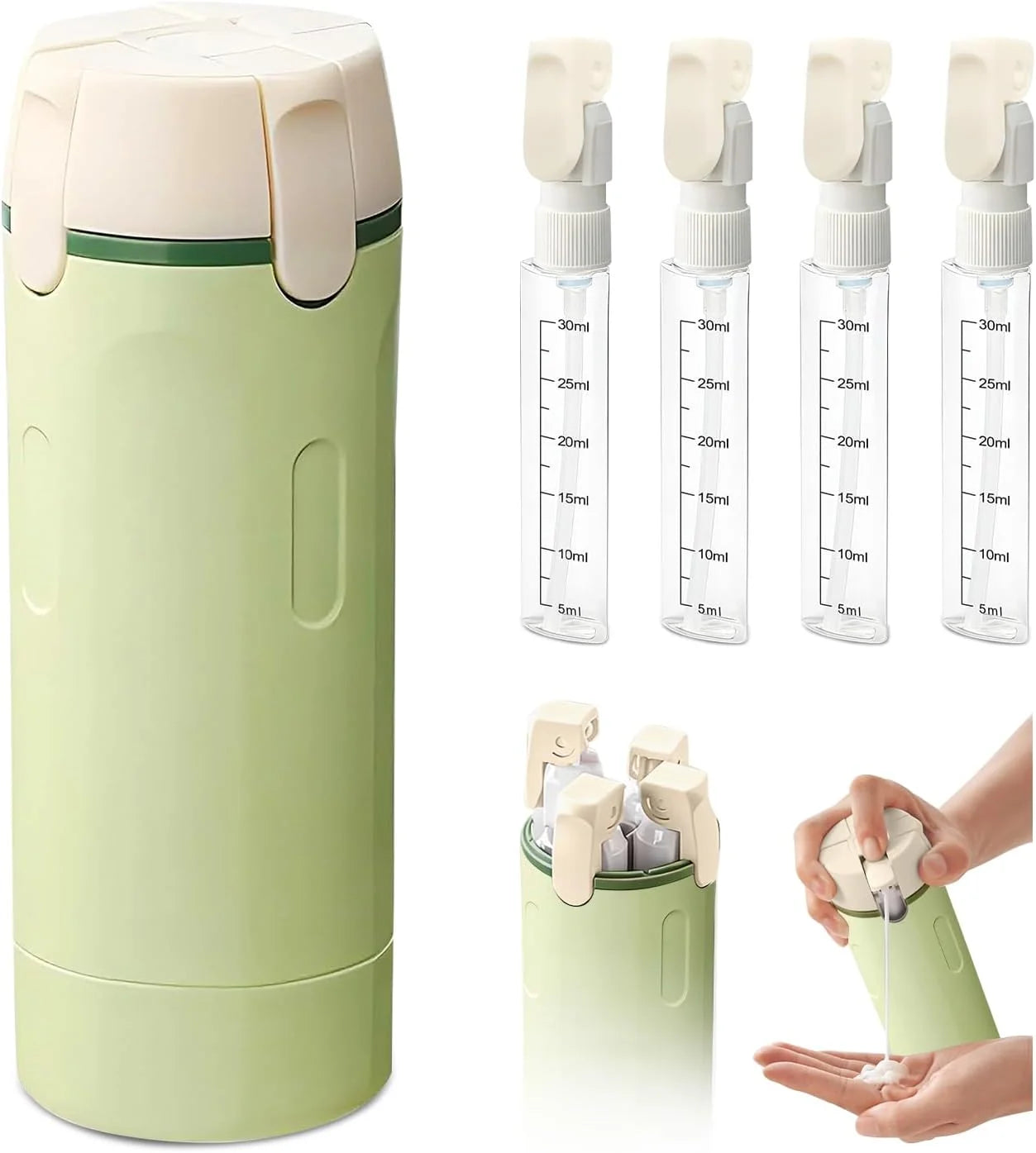 4-in-1 Pro Travel Refill Bottle Set